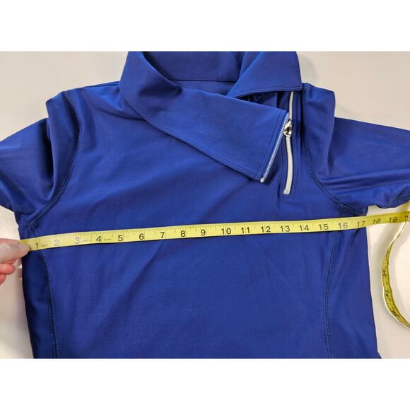 Jofit size S jumper jacket vivid blue side zip high neck EUC tennis active warm - Picture 7 of 8
